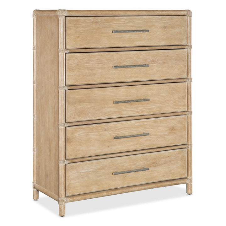 RETREAT POLE RATTAN FIVE - DRAWER CHEST