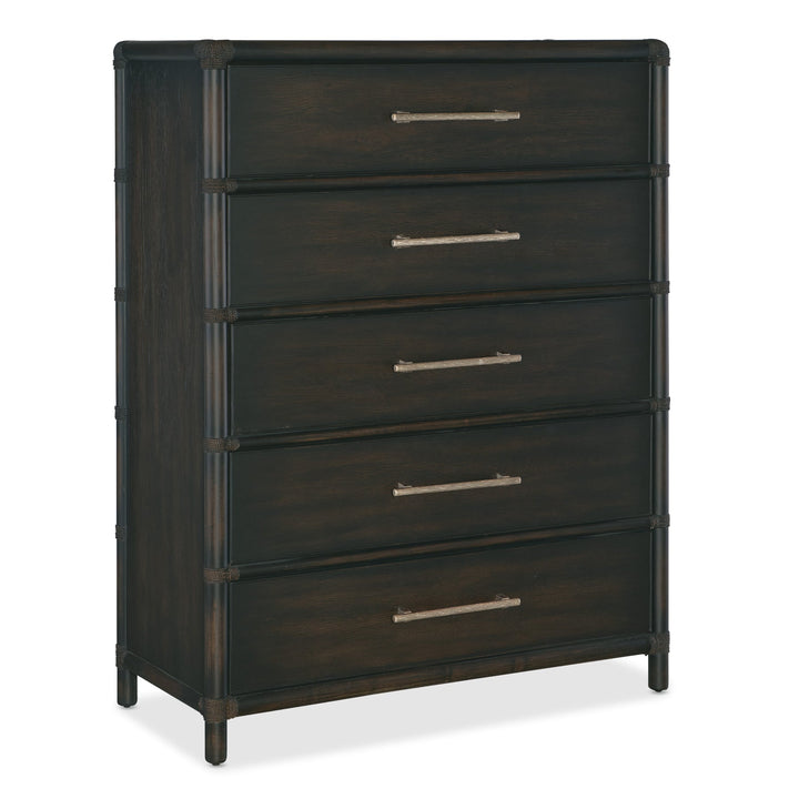 RETREAT POLE RATTAN FIVE - DRAWER CHEST