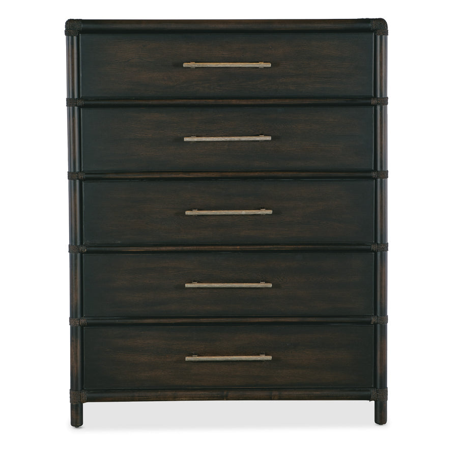 RETREAT POLE RATTAN FIVE - DRAWER CHEST