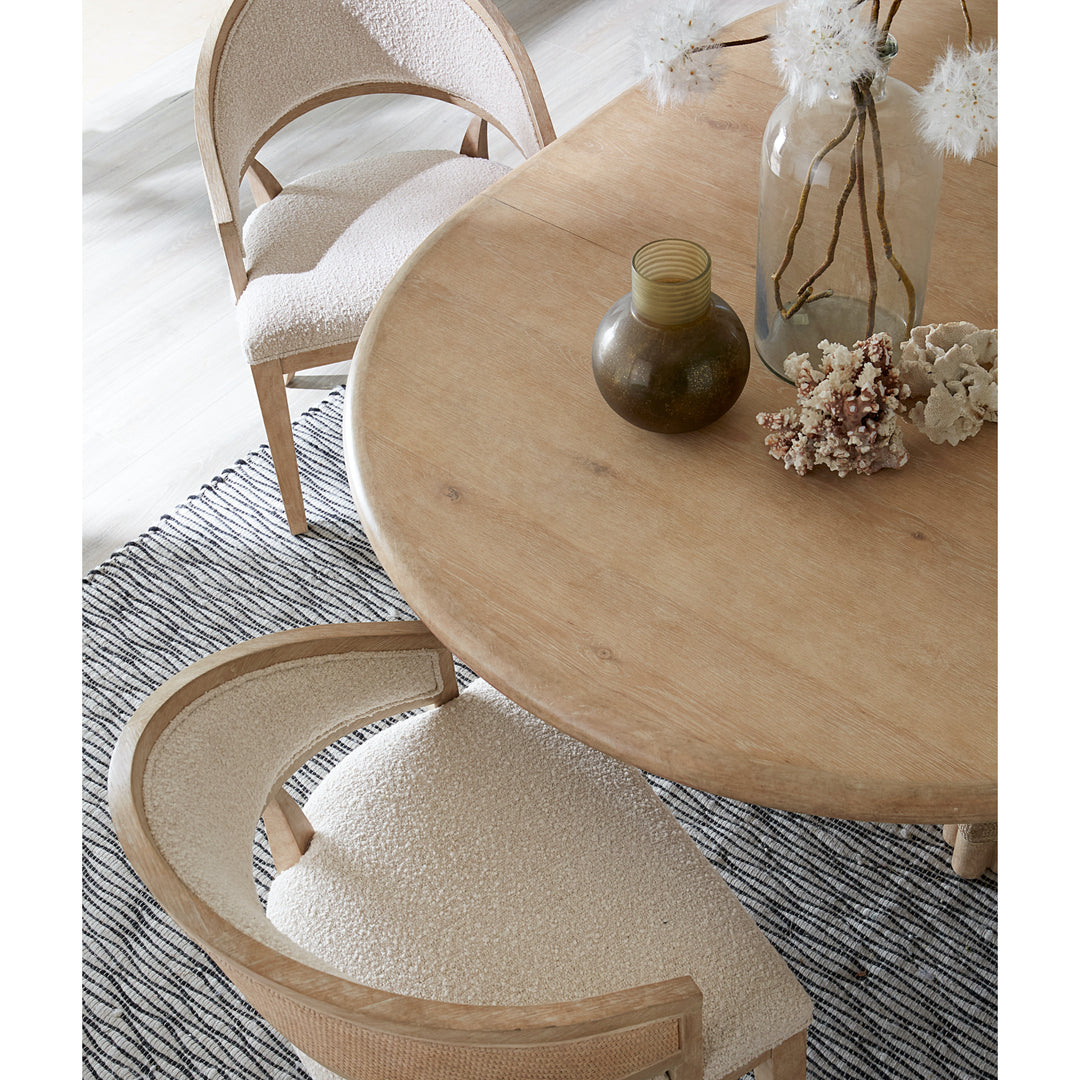 POLE RATTAN ROUND DINING TABLE WITH LEAF
