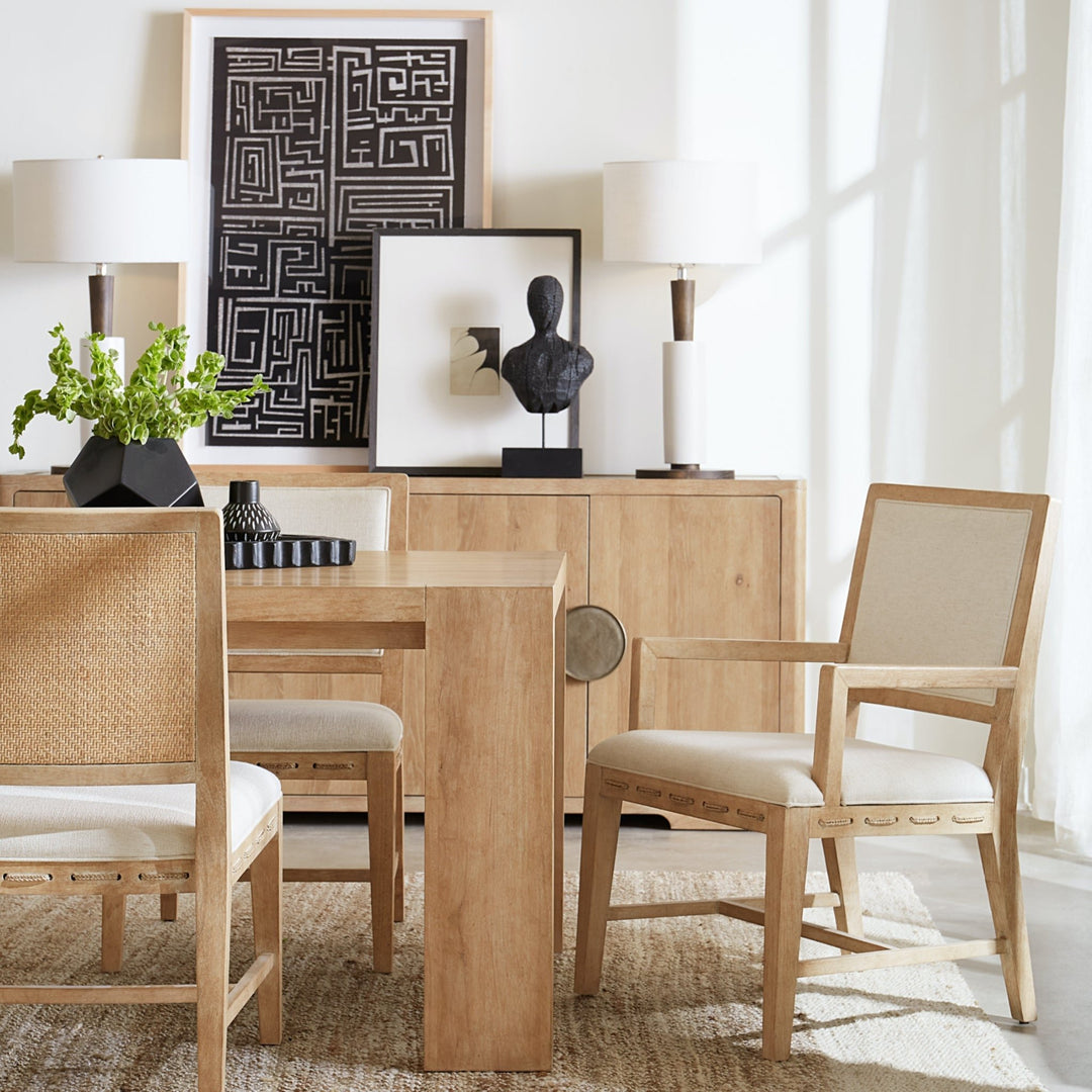 RETREAT RAFFIA BACK DINING ARM CHAIR