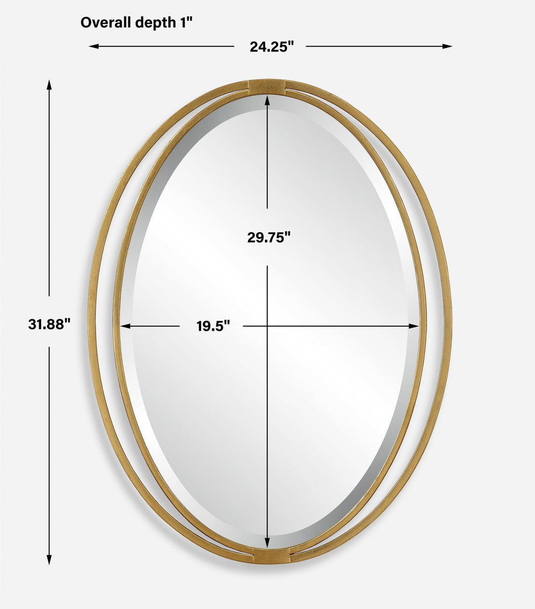 RHODES GOLD OVAL VANITY MIRROR