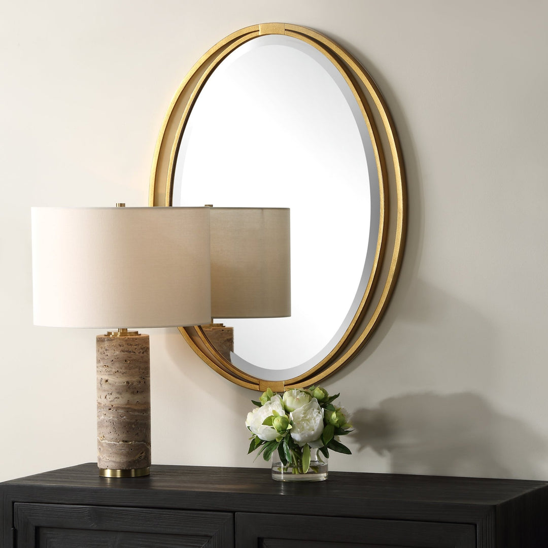 RHODES GOLD OVAL VANITY MIRROR