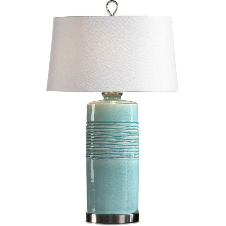 RILA AQUA BLUE CERAMIC OVAL LAMP