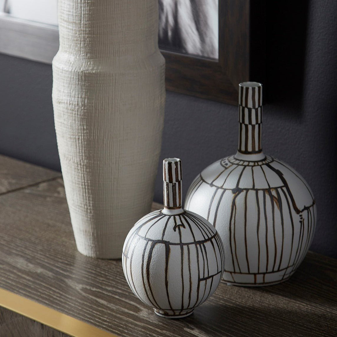 RISSE WHITE + RUST PORCELAIN VASES