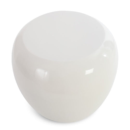 RIVER STONE END TABLE: WHITE