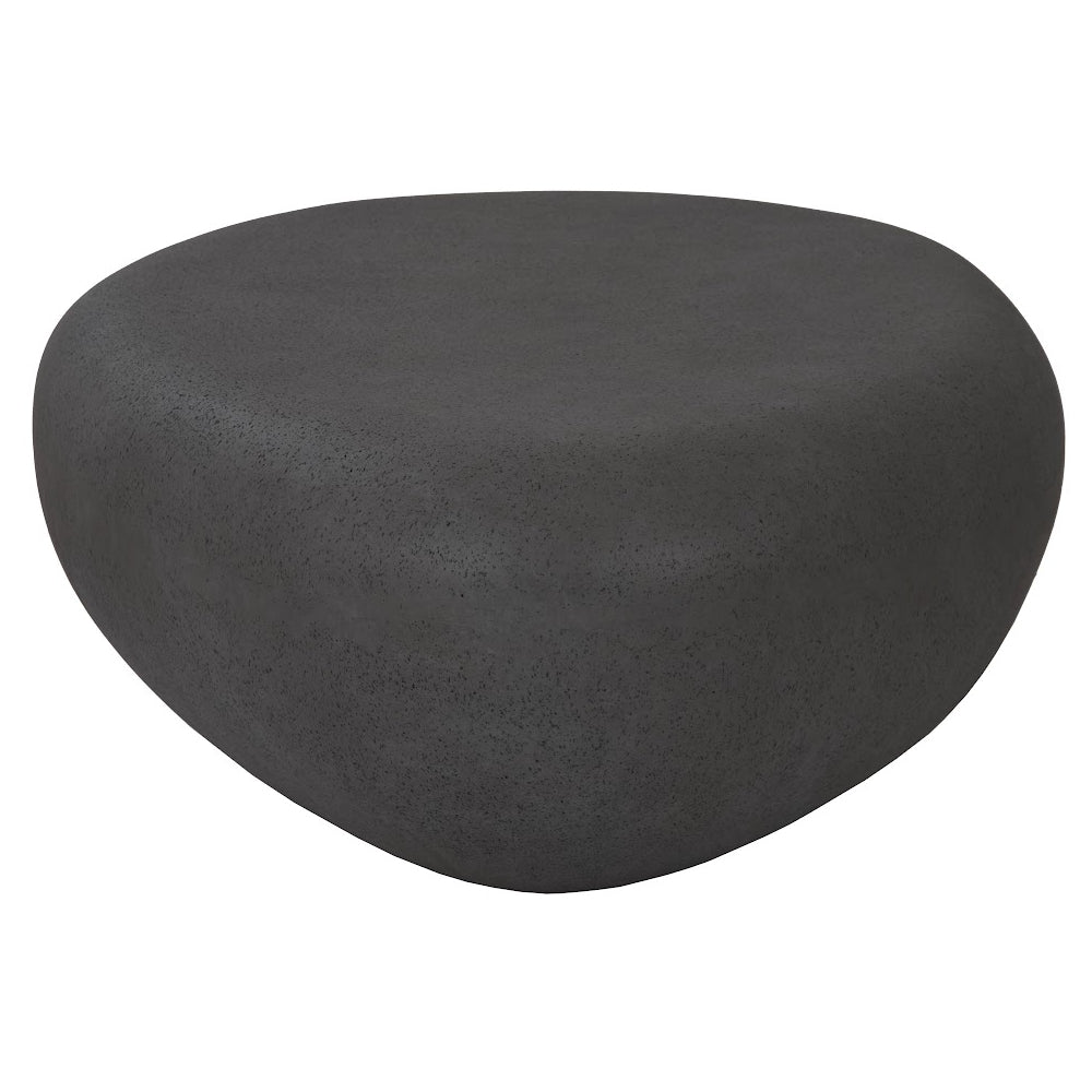 RIVER STONE INDOOR - OUTDOOR COFFEE TABLE: CHARCOAL