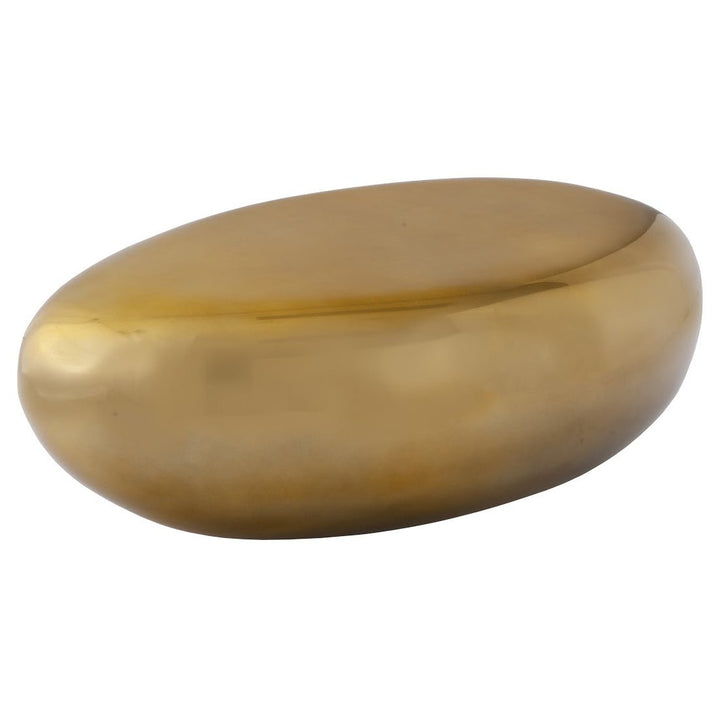 RIVER STONE INDOOR - OUTDOOR COFFEE TABLE: LIQUID GOLD