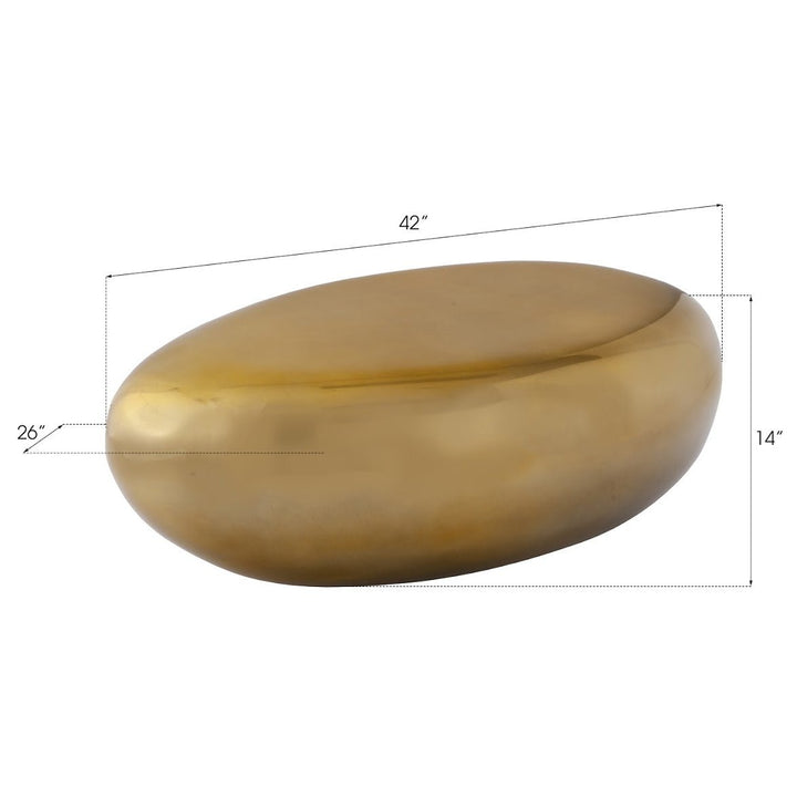 RIVER STONE INDOOR - OUTDOOR COFFEE TABLE: LIQUID GOLD