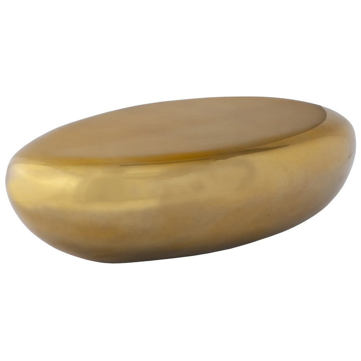 RIVER STONE INDOOR - OUTDOOR COFFEE TABLE: LIQUID GOLD