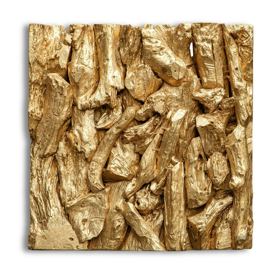 RIVER TEAK BRANCH WALL TILE: GOLD