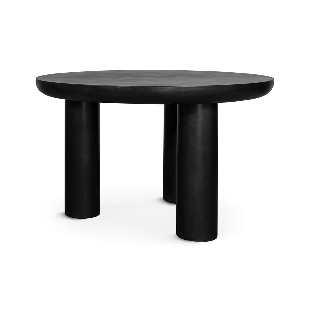 ROCCA 51''RD BLACK CONCRETE DINING TABLE