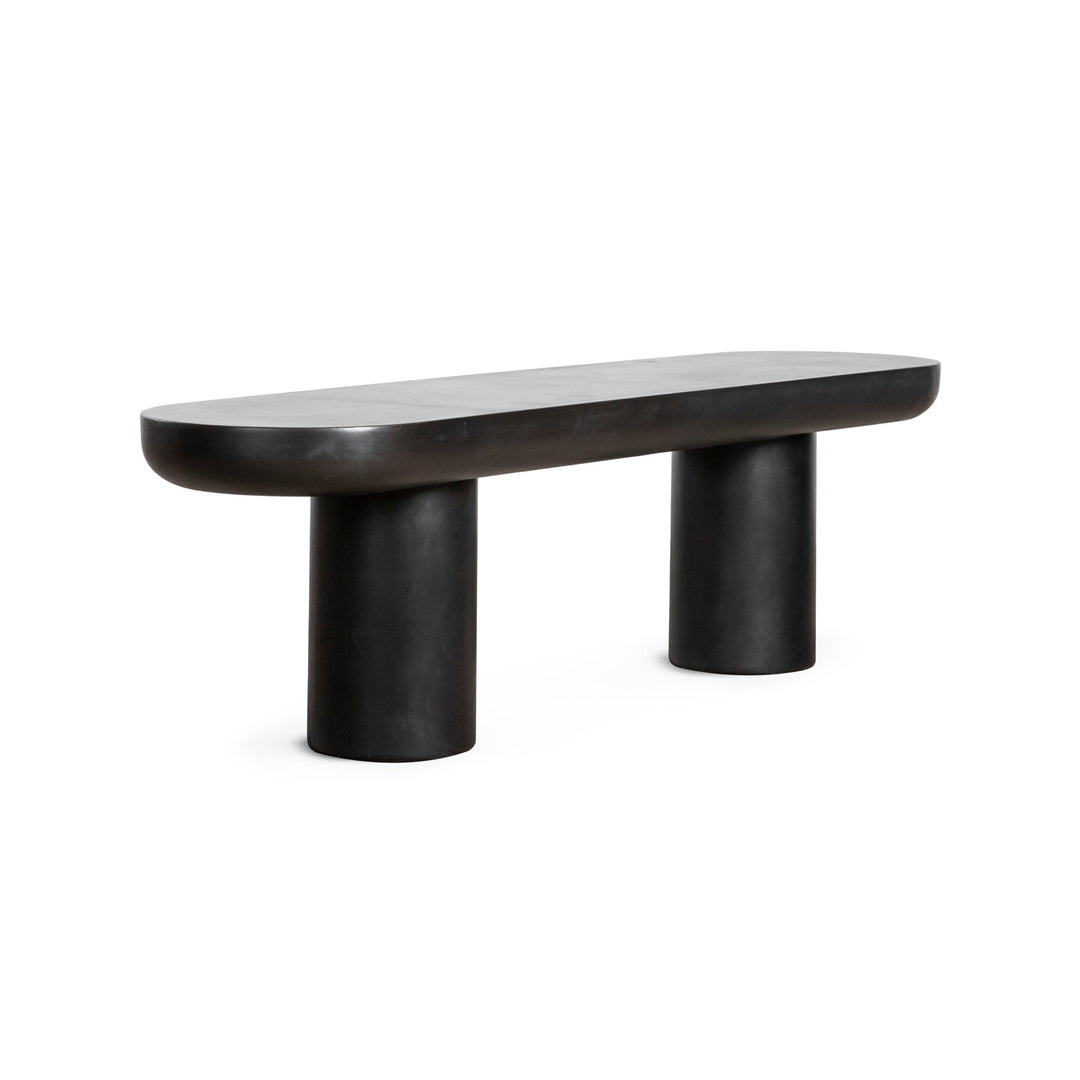 ROCCA BLACK CONCRETE DINING BENCH