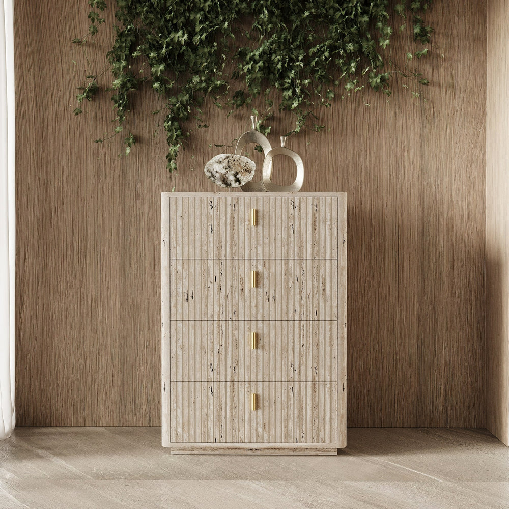 ROMA FAUX TRAVERTINE CHEST