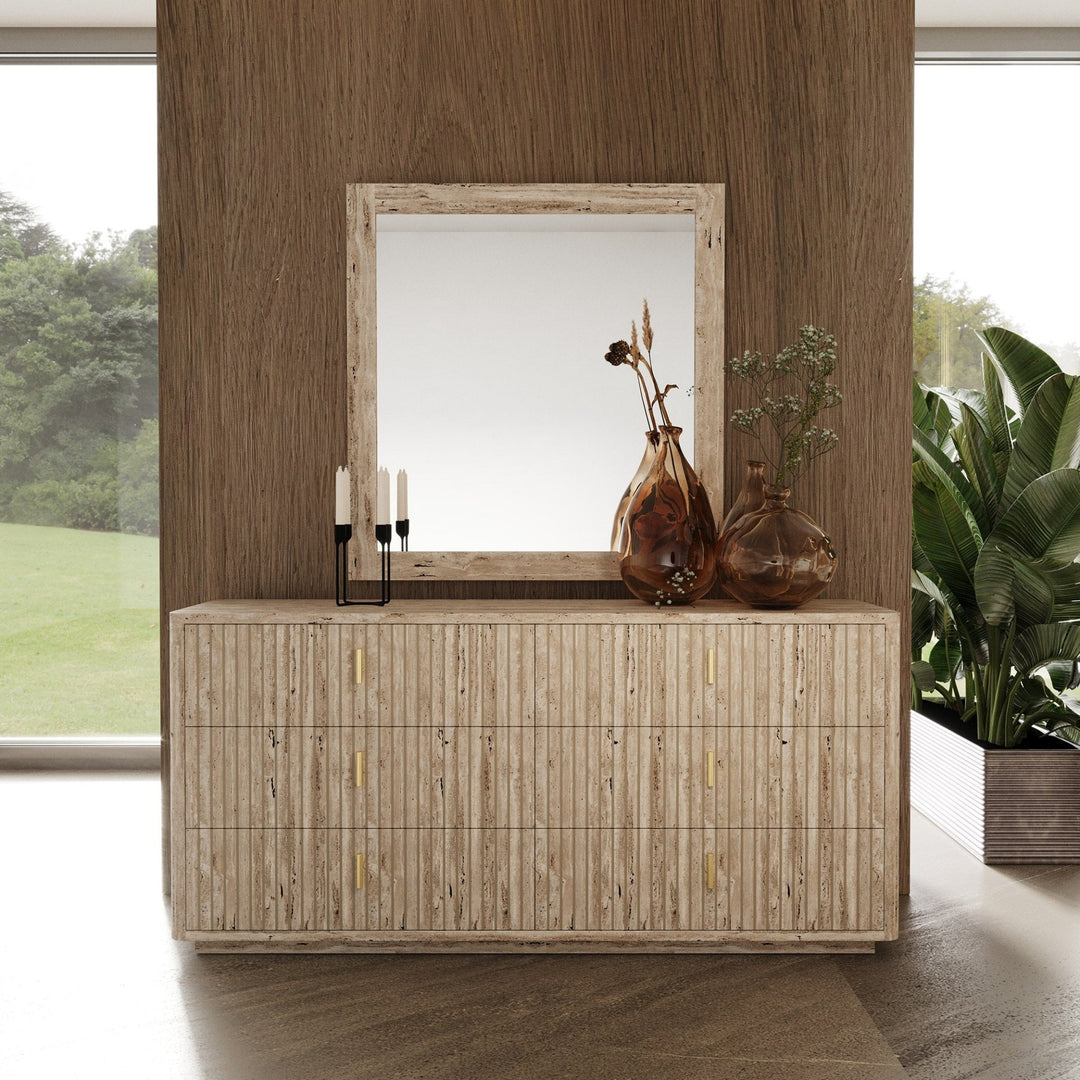 ROMA FAUX TRAVERTINE DRESSER