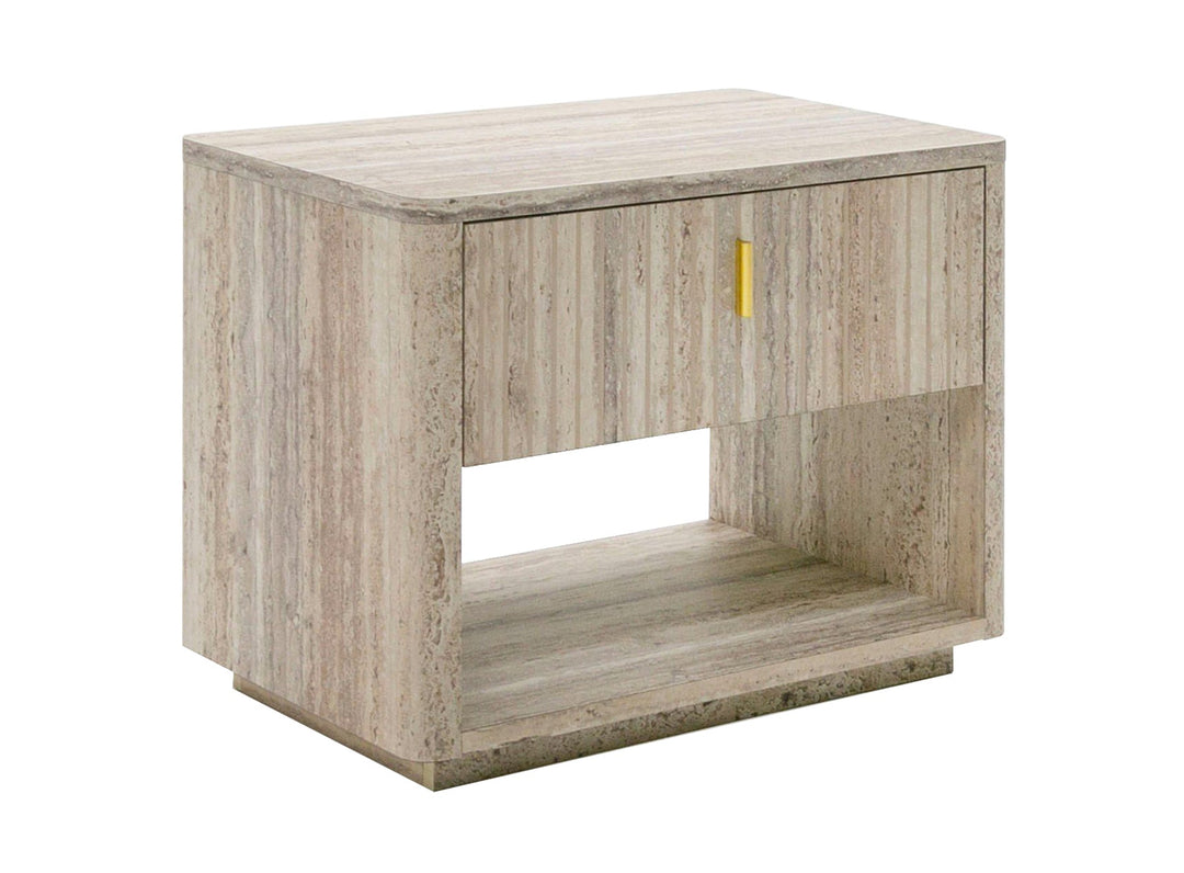 ROMA FAUX TRAVERTINE NIGHTSTAND