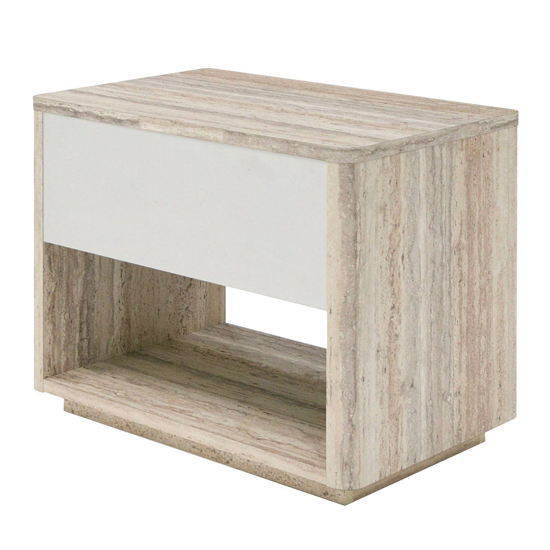 ROMA FAUX TRAVERTINE NIGHTSTAND