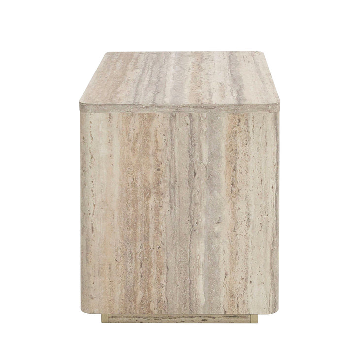 ROMA FAUX TRAVERTINE NIGHTSTAND