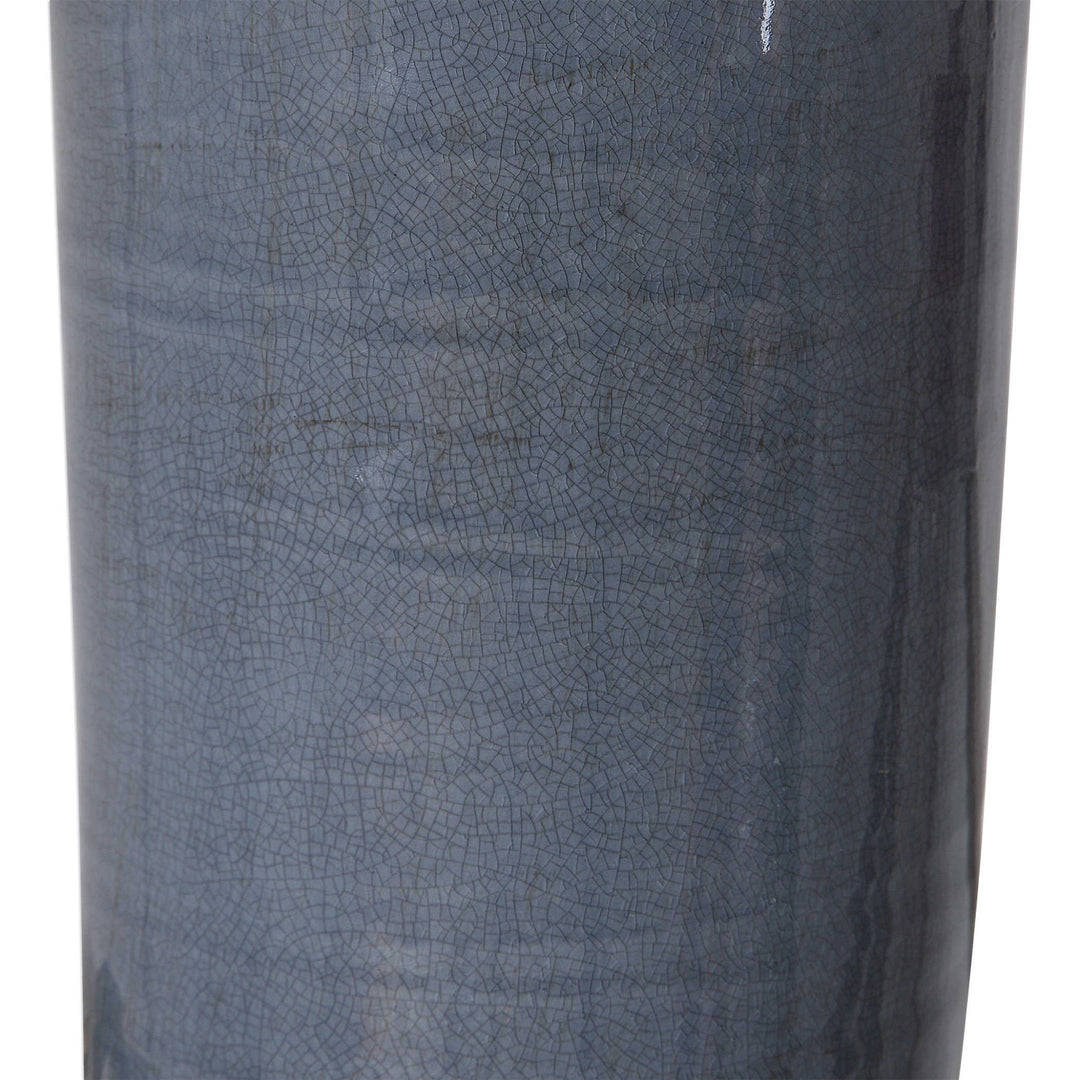 RONA DISTRESSED SLATE BLUE CERAMIC TABLE LAMP