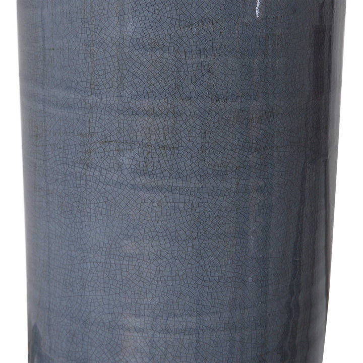 RONA DISTRESSED SLATE BLUE CERAMIC TABLE LAMP