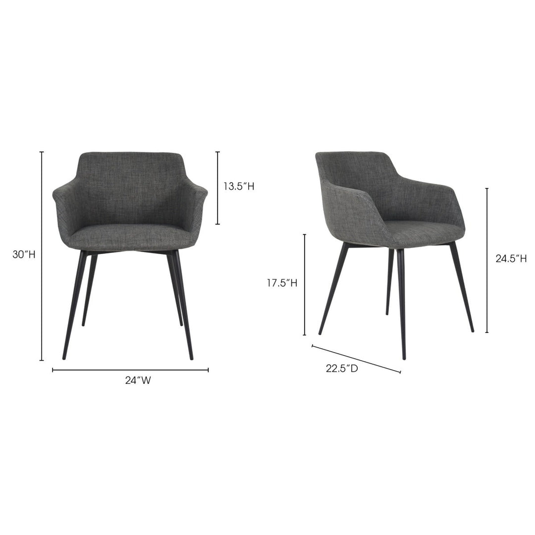 RONDA ARM CHAIR: GREY | SET OF 2