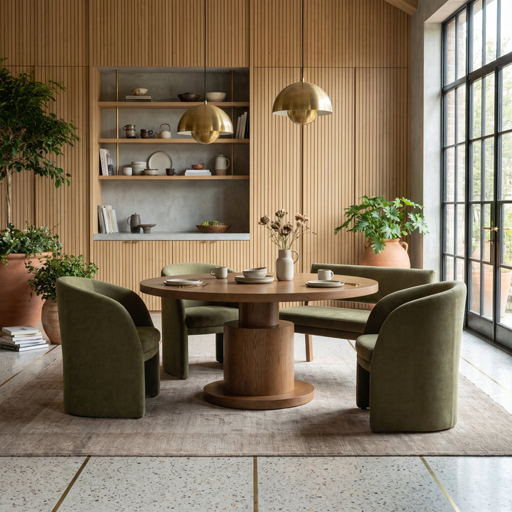round wooden table isolated