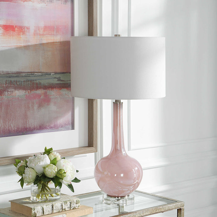 ROSA PINK GLASS TABLE LAMP