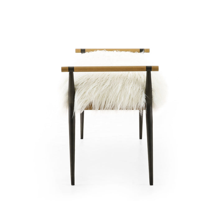 ROWEN MONGOLIAN CREAM FUR BENCH