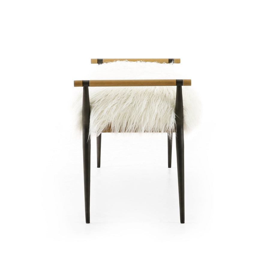 ROWEN MONGOLIAN CREAM FUR BENCH