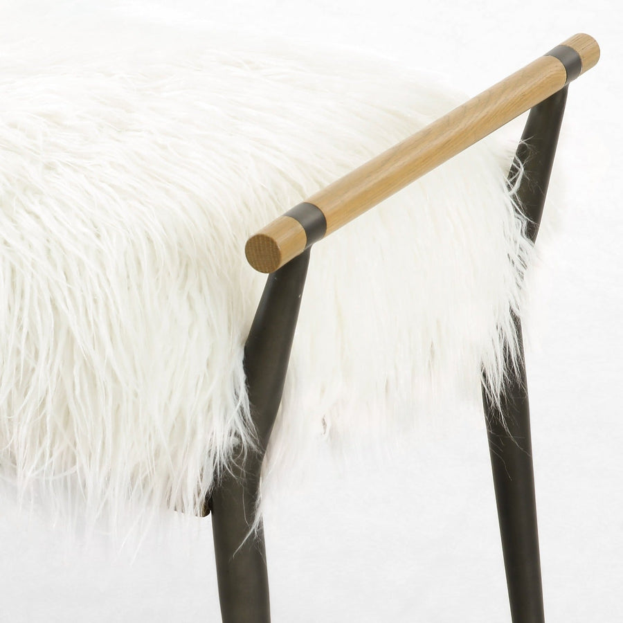 ROWEN MONGOLIAN CREAM FUR BENCH