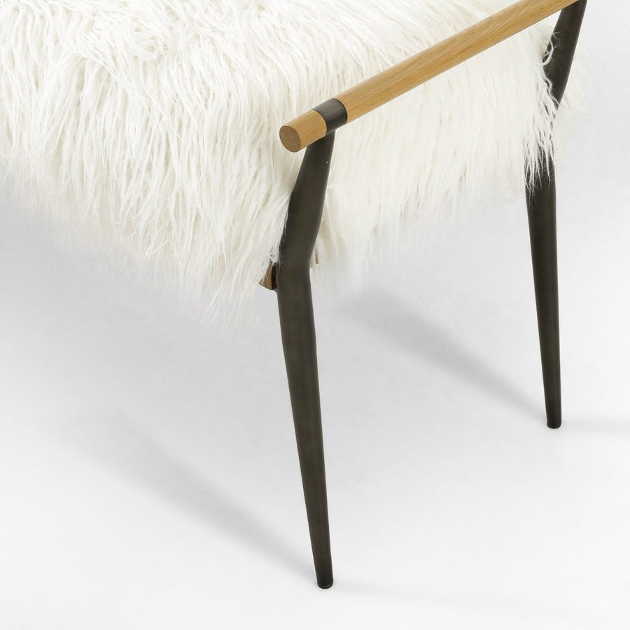 ROWEN MONGOLIAN CREAM FUR BENCH