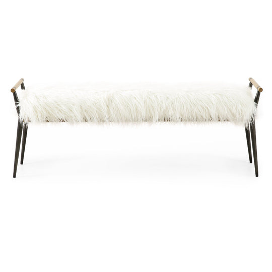 ROWEN MONGOLIAN CREAM FUR BENCH