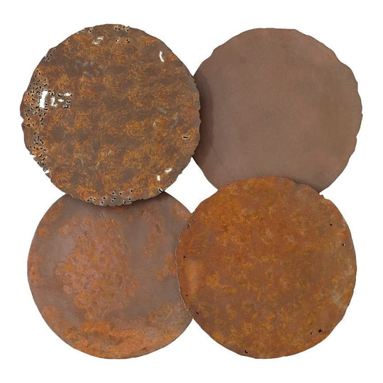 RUST CAST OIL DRUM WALL DISCS | SET OF 4