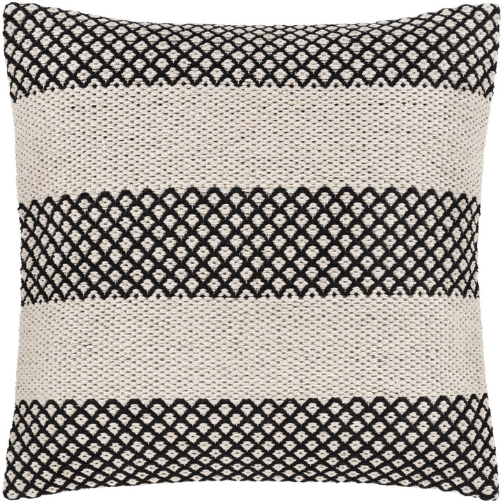 RYDER BLACK + IVORY STRIPE KNIT PILLOW