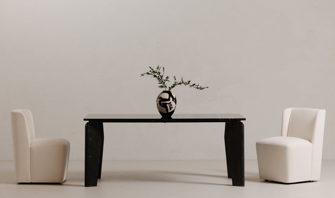 SATONA BLACK MARBLE DINING TABLE