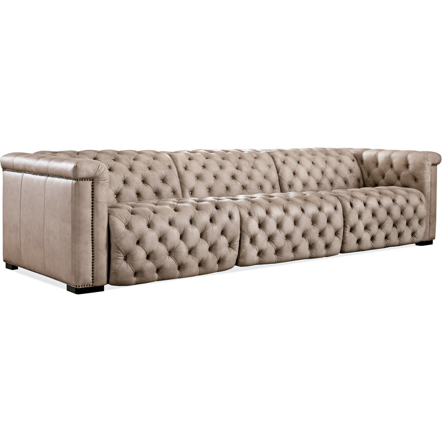 SAVION GRANDIER TUFTED LEATHER SOFA: GIOVANNI TAUPE