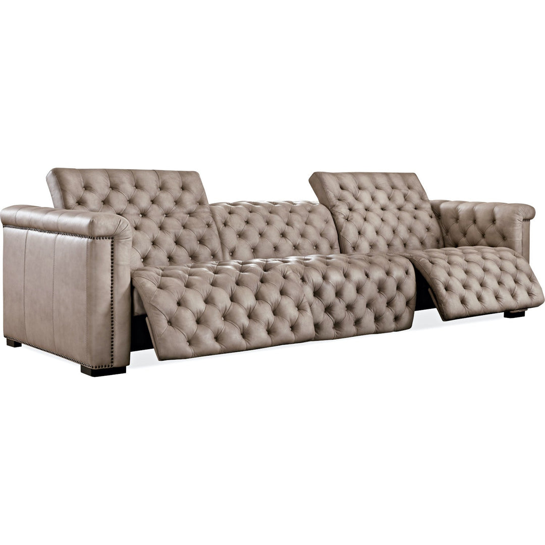 SAVION GRANDIER TUFTED LEATHER SOFA: GIOVANNI TAUPE