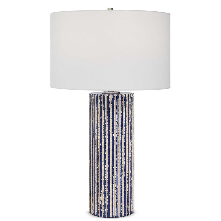 SAYLOR COBALT STRIPED CERAMIC LAMP