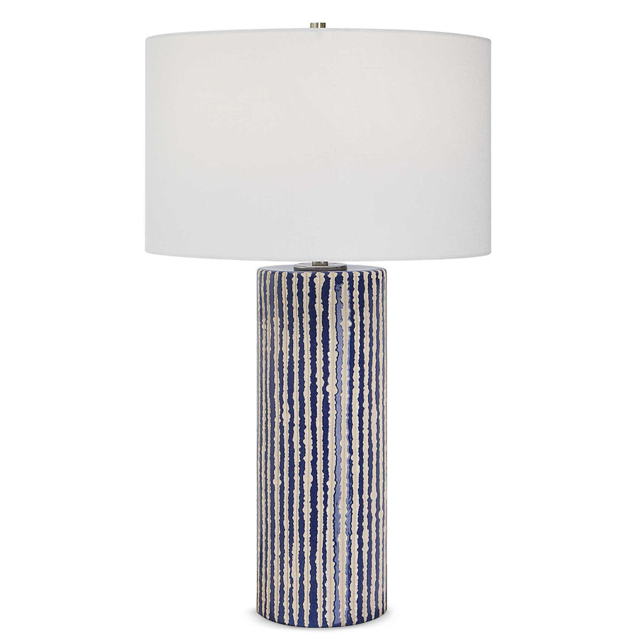 SAYLOR COBALT STRIPED CERAMIC LAMP