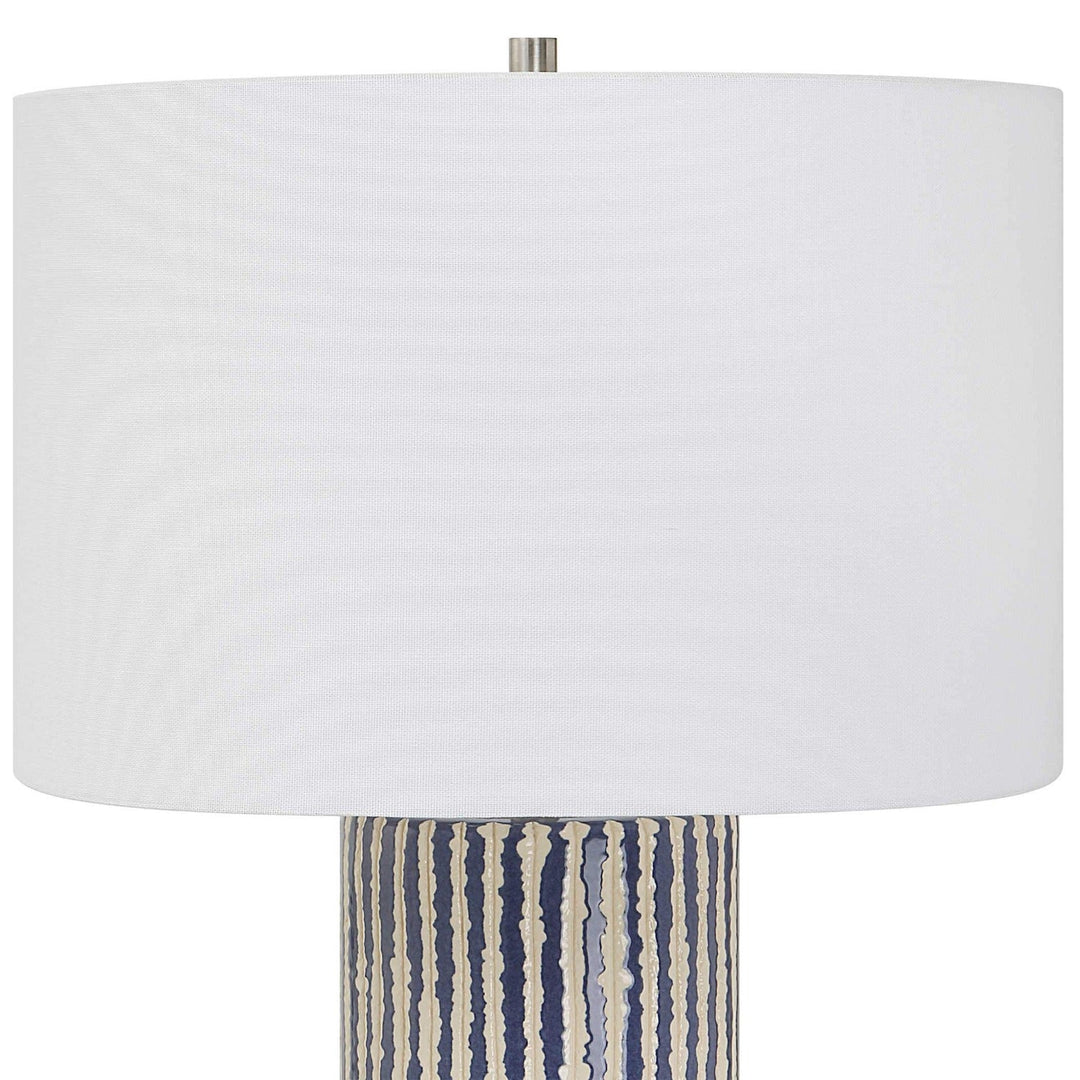 SAYLOR COBALT STRIPED CERAMIC LAMP