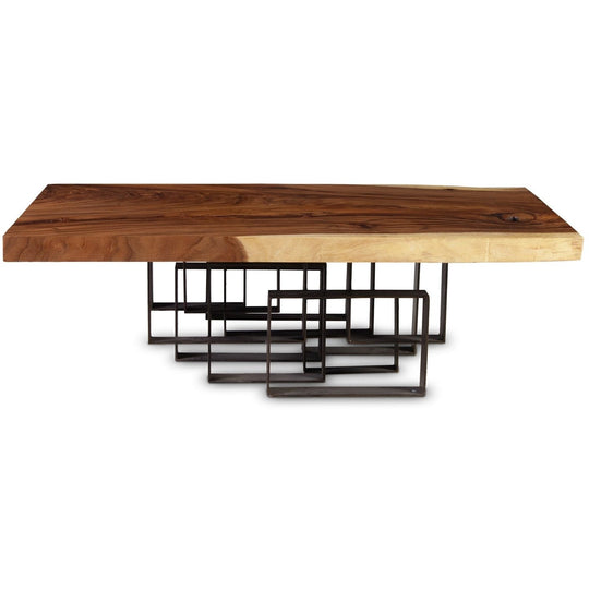 SCORE COFFEE TABLE CHAMCHA WOOD, IRON BASE