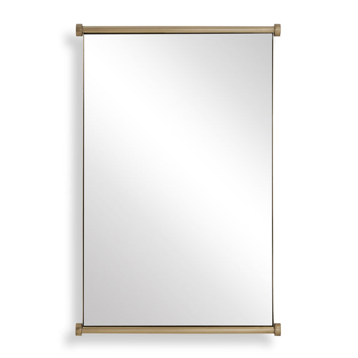 SCROLL ANTIQUE BRASS VANITY MIRROR
