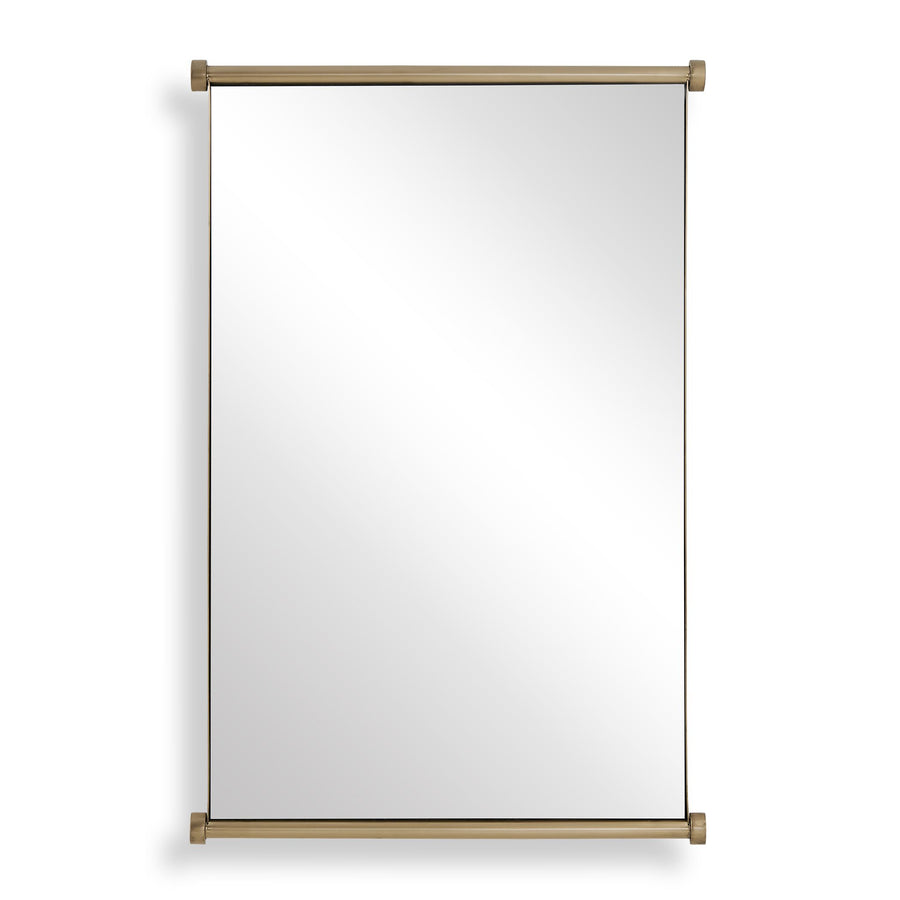 SCROLL ANTIQUE BRASS VANITY MIRROR