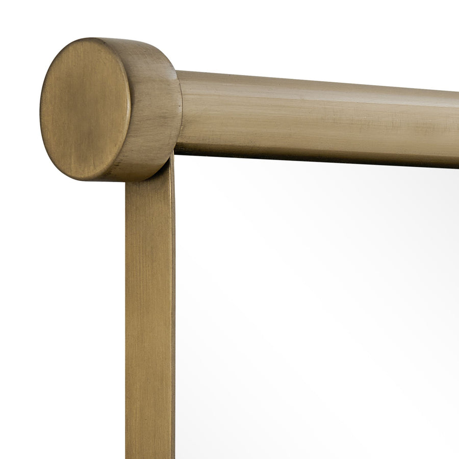 SCROLL ANTIQUE BRASS VANITY MIRROR