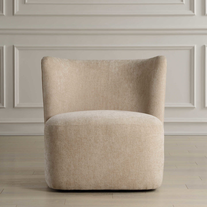 SCULPTED SWIVEL CHAIR: SAND