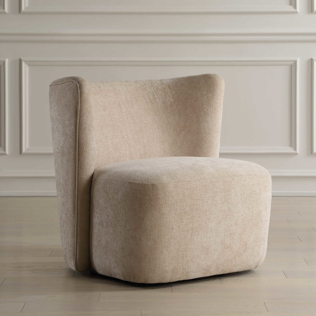 SCULPTED SWIVEL CHAIR: SAND