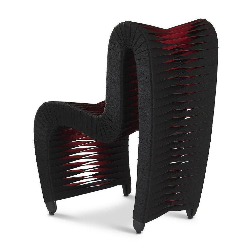 SEAT BELT DINING CHAIR - BLACK - BACK VIEW