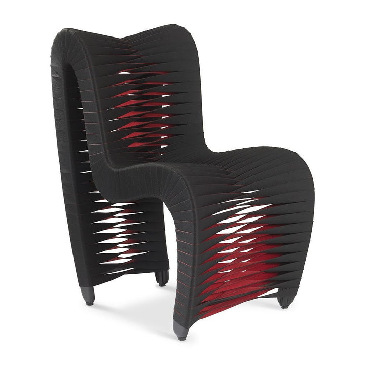 SEAT BELT DINING CHAIR - BLACK - FRONT VIEW