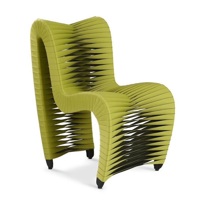 SEAT BELT DINING CHAIR - GREEN - FRONT VIEW