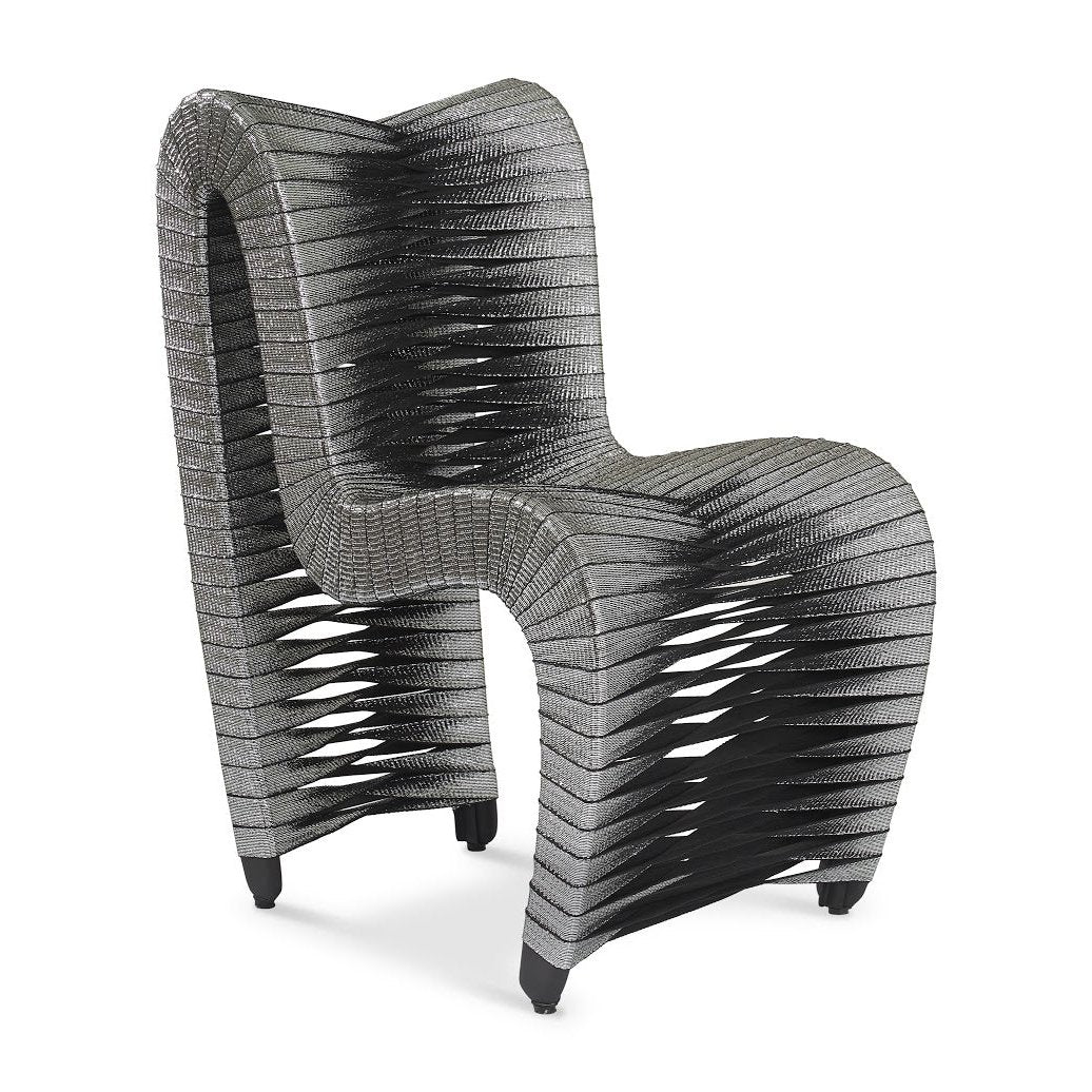 SEAT BELT DINING CHAIR - SLIVER - FRONT VIEW